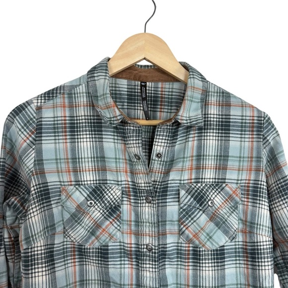 Kuhl Women’s Tess Snap Plaid Flannel in Green/Orange Size S - Picture 7 of 11
